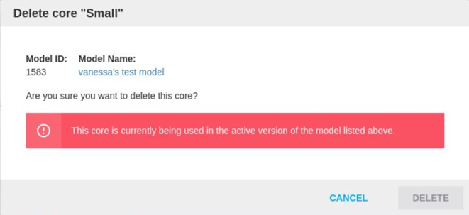 Deleting an "active" core
