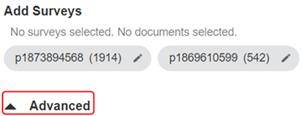 Click the Advanced arrow to set the number of topics